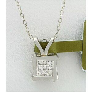 Genuine Diamond Pendant 10k White Gold